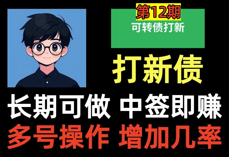 （第12期）可转债打新项目教程，长年稳定赚零花钱，中签就赚不中不亏损-北幕网