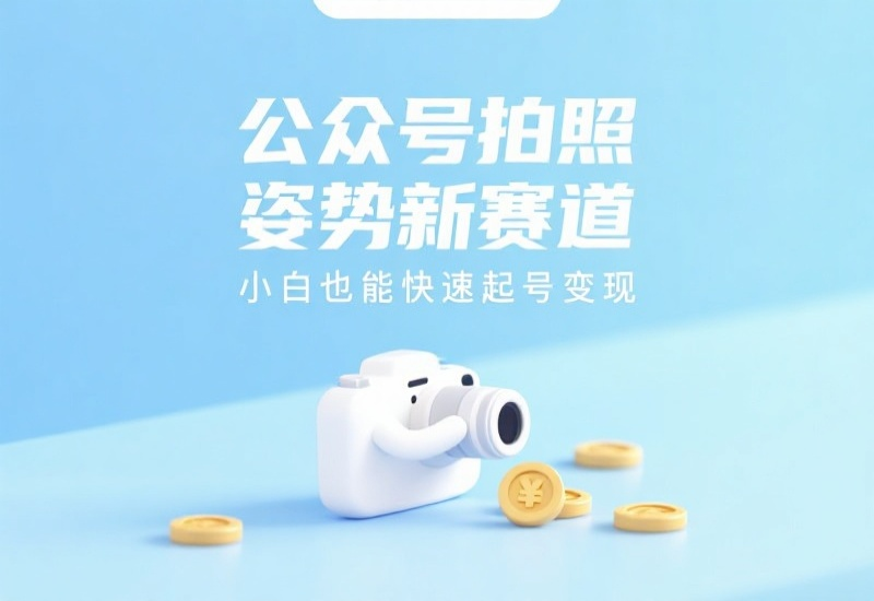 公众号拍照姿势新赛道，边上班边摸鱼，小白也能快速起号变现-北幕网