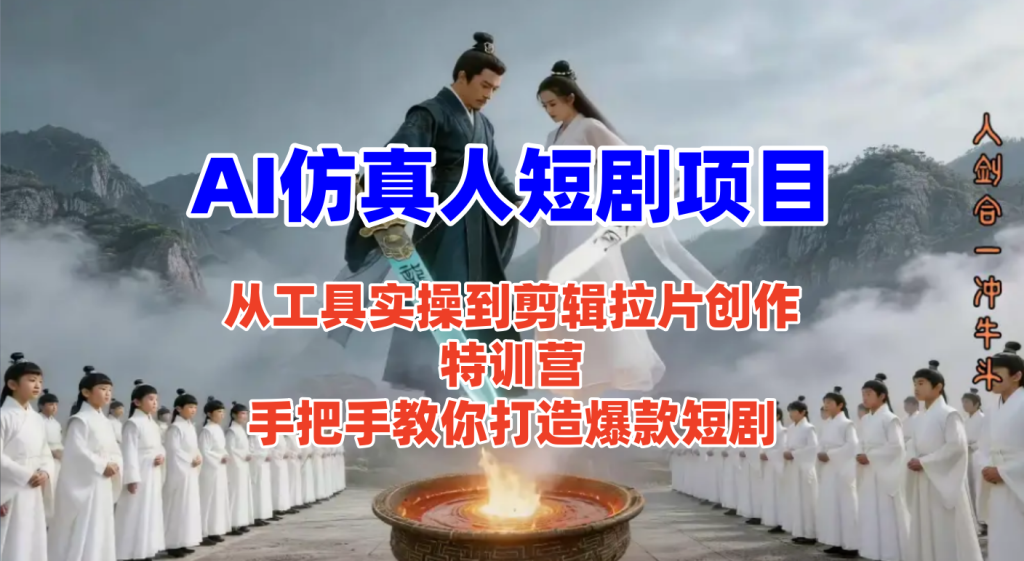 图片[1]-AI仿真人短剧项目，从工具实操到剪辑拉片创作特训营，手把手教你打造爆款短剧-北幕网