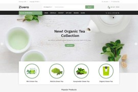 绿色清新茶叶茶粉制品商城网站html模板