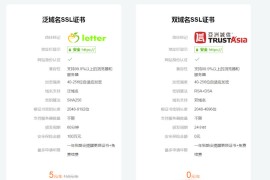 letter双域名SSL证书免费领取一年