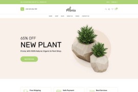 绿色植物盆栽商城html模板