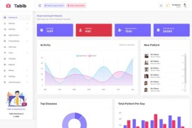 医院后台病患统计管理OA系统html网站模板