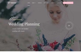 简约婚庆婚礼策划婚宴布置网站html模板