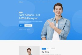 蓝色前端工程师UI设计师个人简历网页html模板