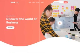 橙色商务策划品牌推广html网页模板