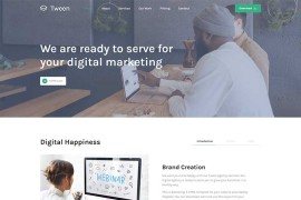 数字营销服务公司html5单页网页模板