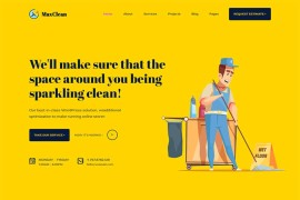 黄色保洁家政公司静态html网站模板