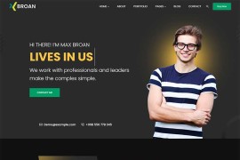 酷黑色响应式程序员个人介绍网页模板