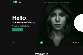 黑色图形设计师个人简历html模板