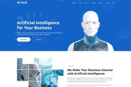 蓝色人工智能科技公司html5模板