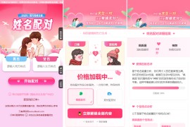 最新姓名配对测算系统源码 带后台