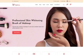 粉色护肤品化妆品html模板