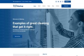 蓝色家政清洁服务公司静态html模板