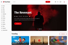 视频电影社交媒体平台HTML5网站模板