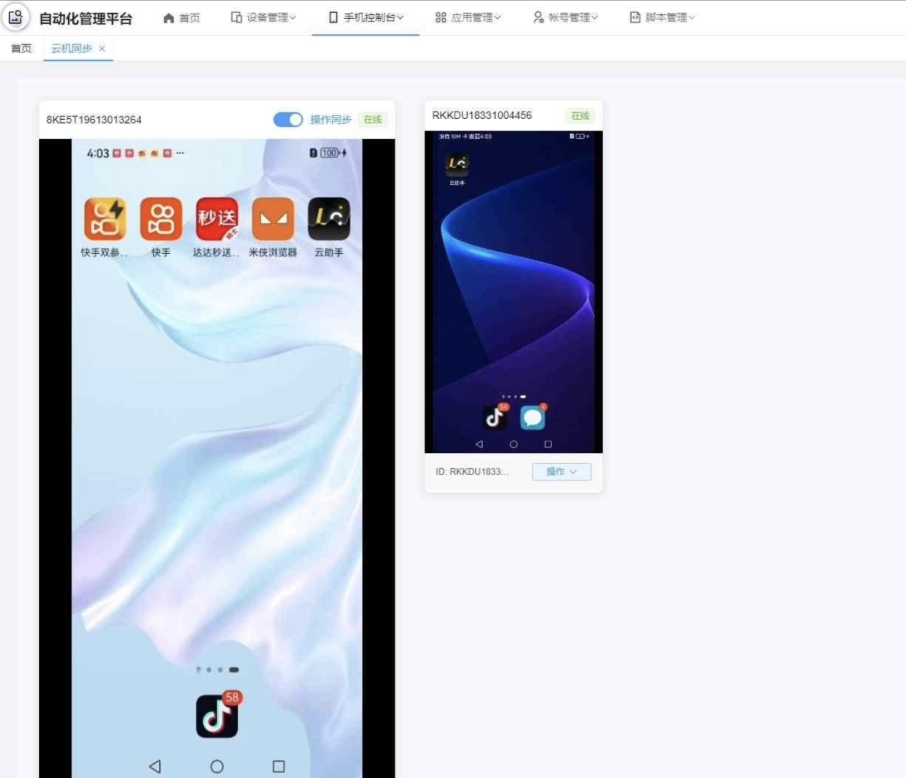 云手机群控系统源码 云手机多开群控 自动化管理程序源码