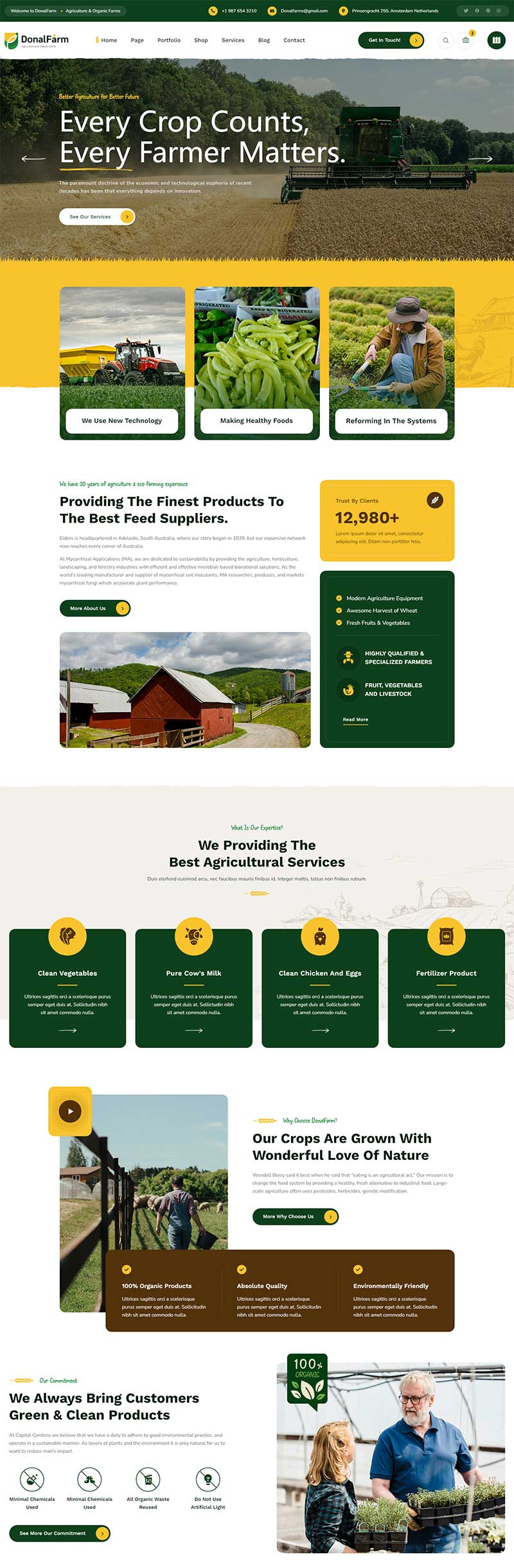 绿色响应式生态农场静态网站模板