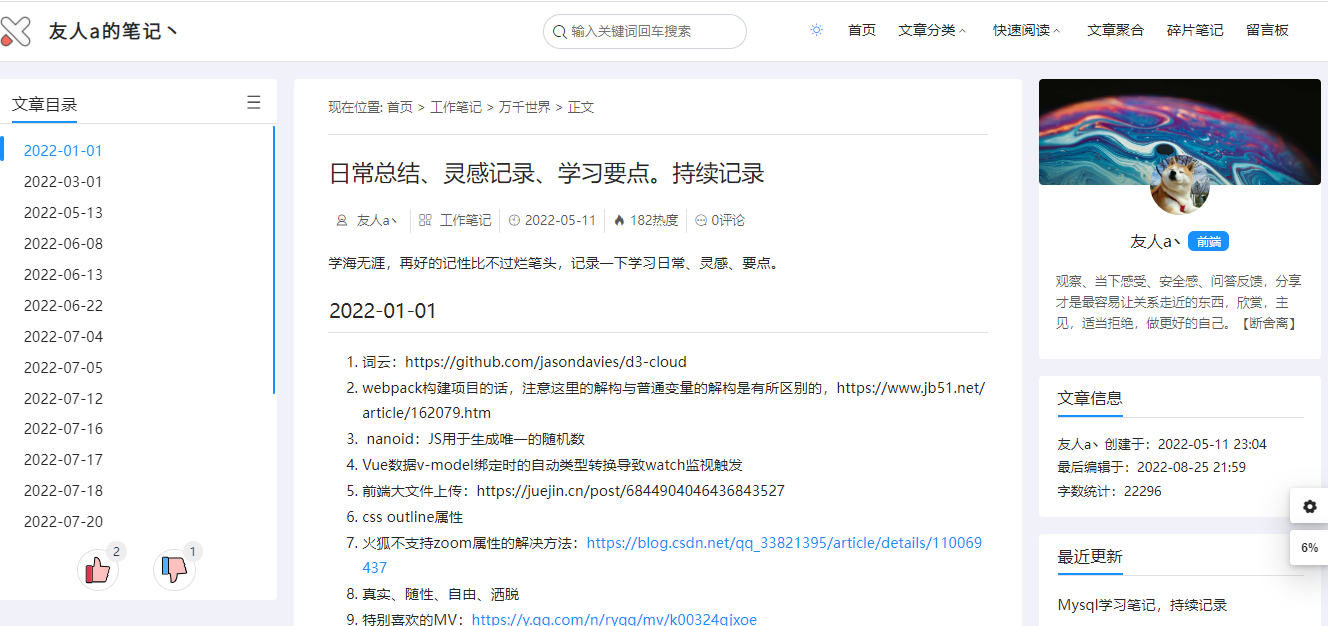 WordPress博客笔记类主题theme-Document