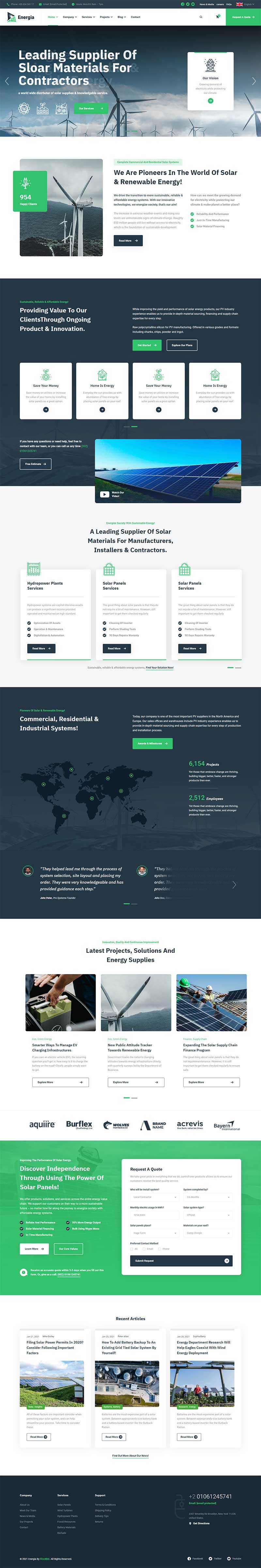 绿色新能源科技企业html模板