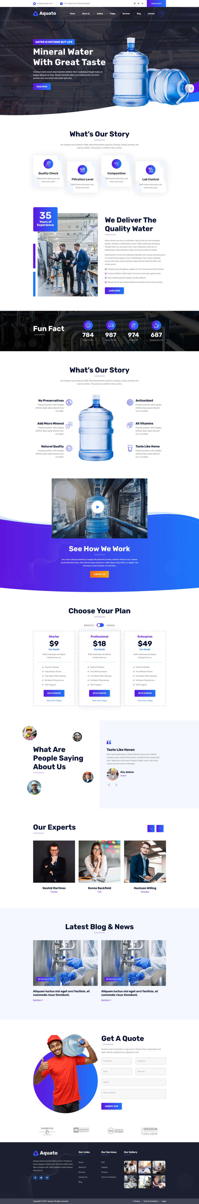 桶装水饮用水公司html模板